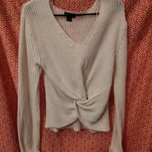 White overlap sweater size medium.